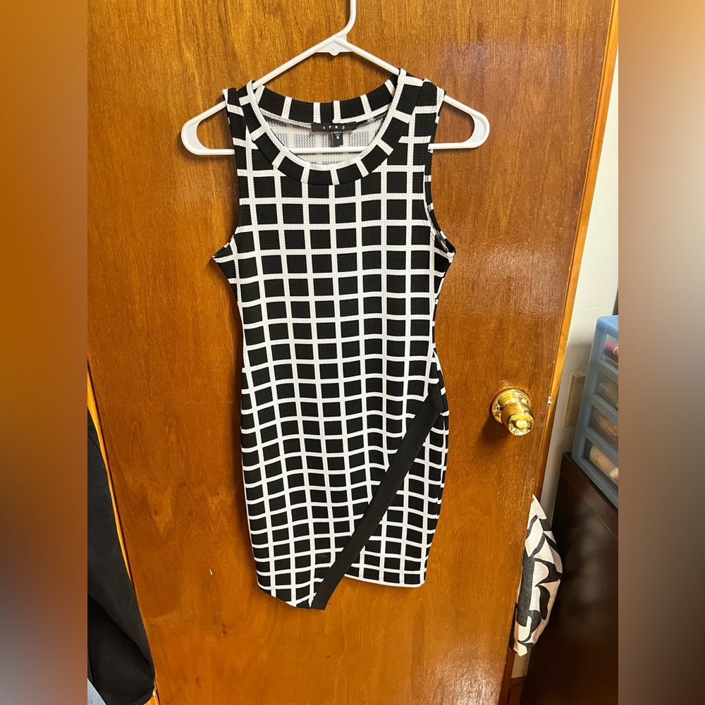 Snap Black And White Square Checked Pattern Bodyc… - image 1